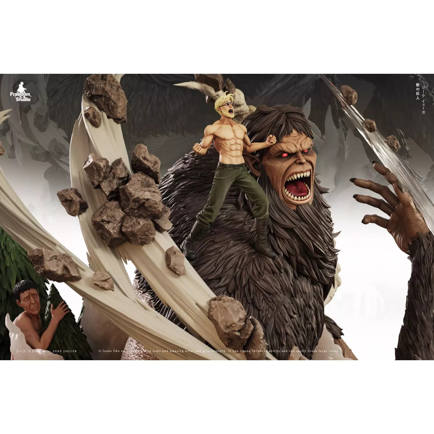 Attack on Titan Freedom Studio Zeke Jaeger x Beast Titan Resin Statue