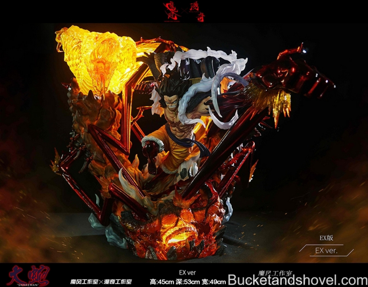 One Piece MoreFun X Monkey D Studio Snake Man Luffy Resin Statue