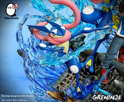 Pokemon EGG Studio Ash Ketchum Greninja Diorama Resin Statue