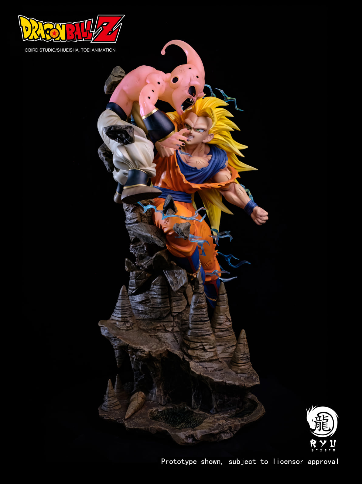 Dragon Ball Ryu Studio Goku SSJ3 vs Kid Buu Licensed Resin Statue