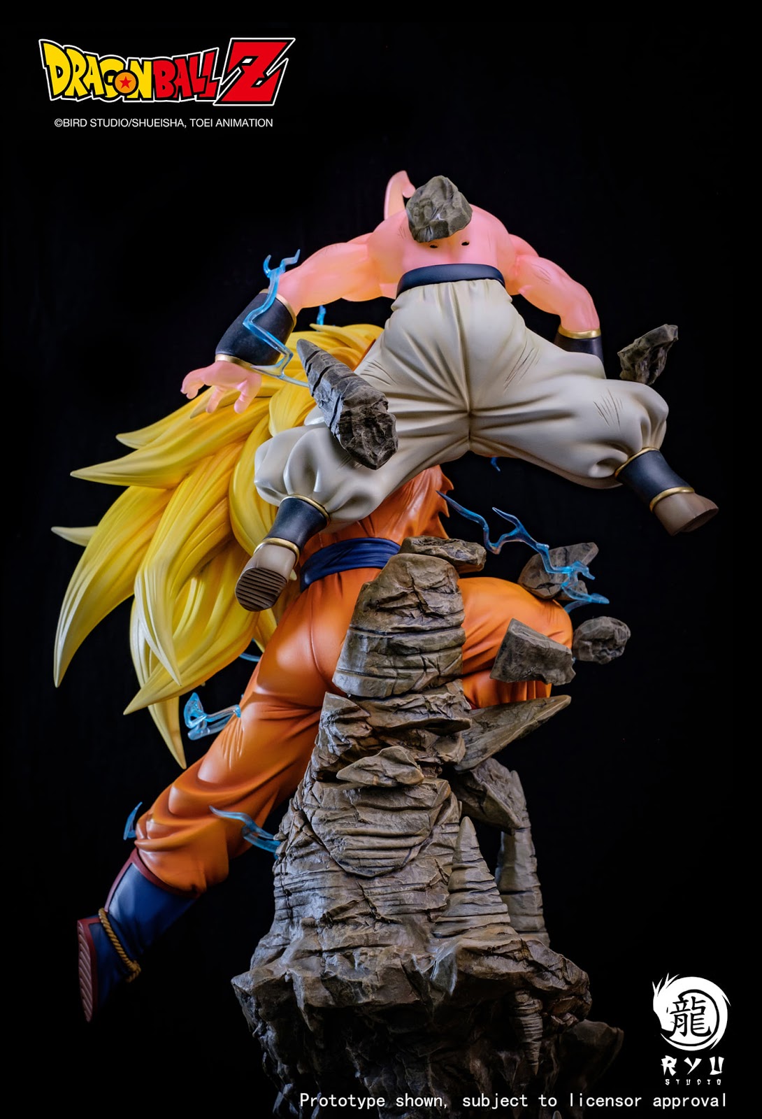 Dragon Ball Ryu Studio Goku SSJ3 vs Kid Buu Licensed Resin Statue