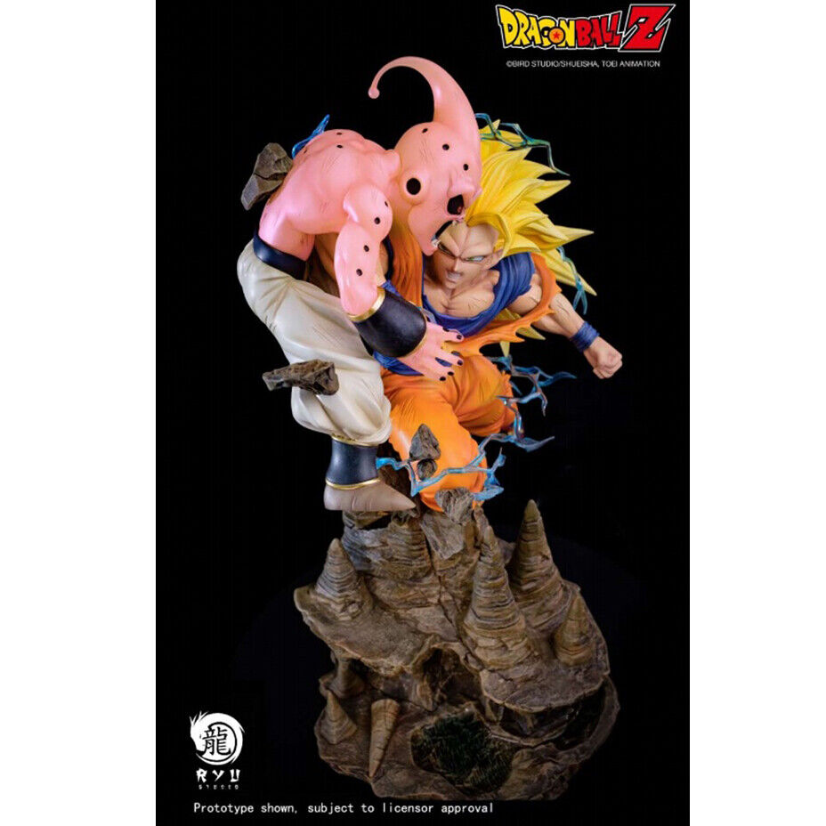 Dragon Ball Ryu Studio Goku SSJ3 vs Kid Buu Licensed Resin Statue