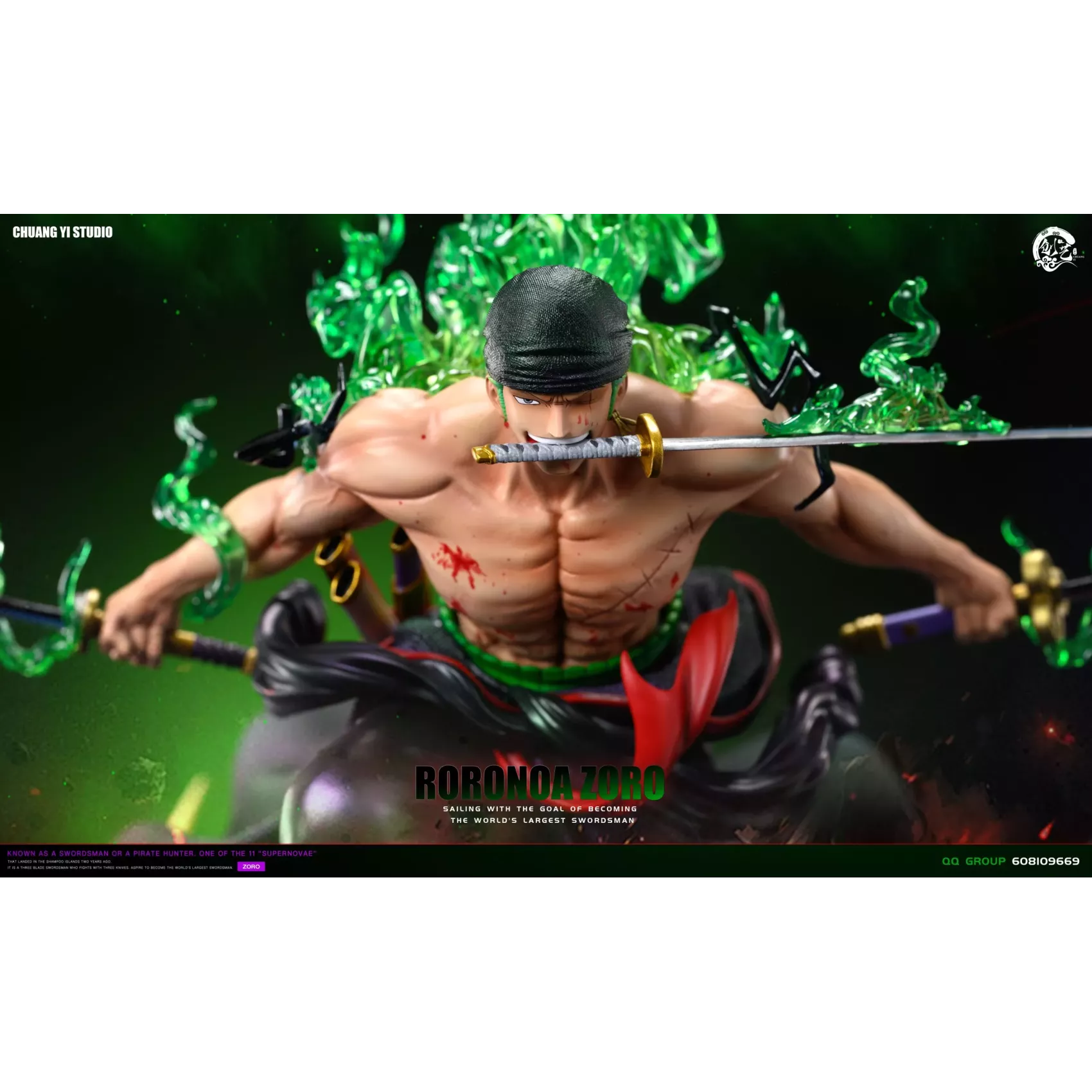 One Piece ChuangYi Studio Purgatory Demon Slash Zoro Resin Statue