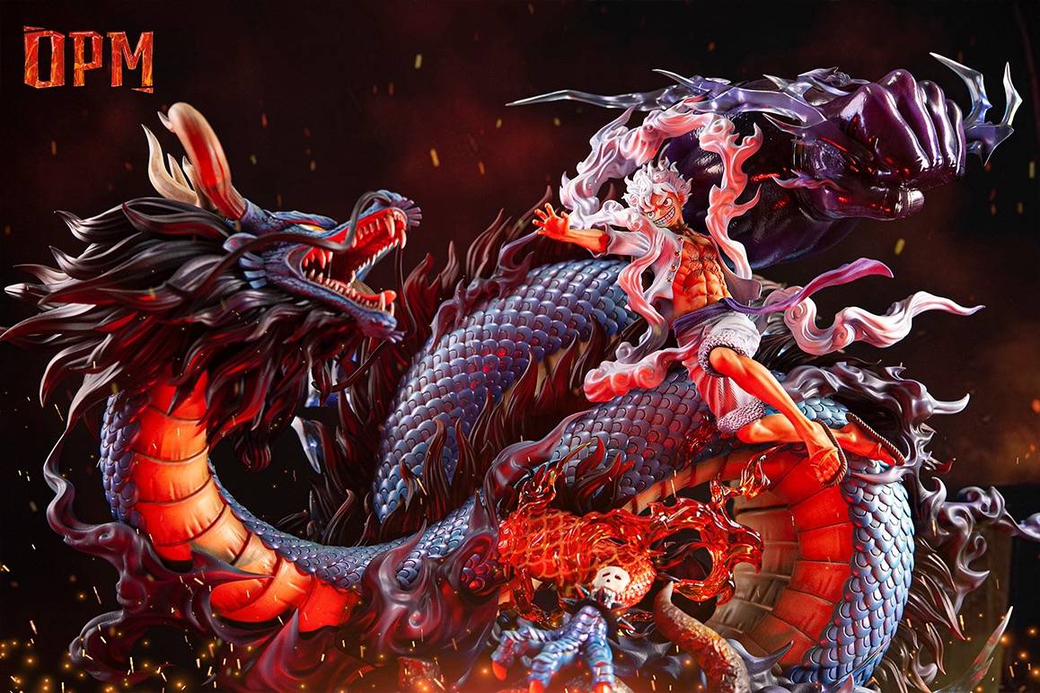 One Piece OPM Studio Kaido vs Luffy Resin Statue