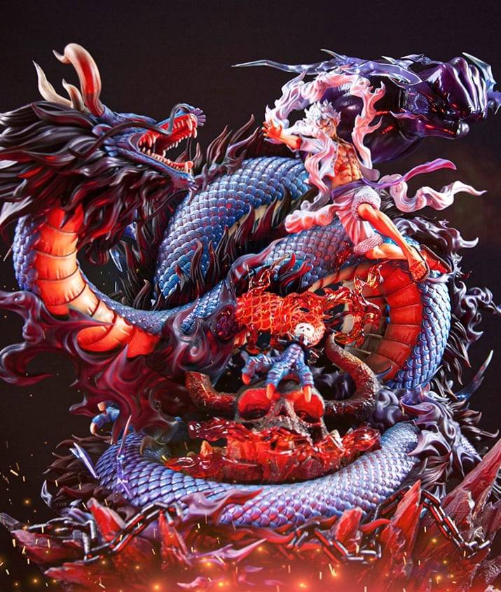 One Piece OPM Studio Kaido vs Luffy Resin Statue