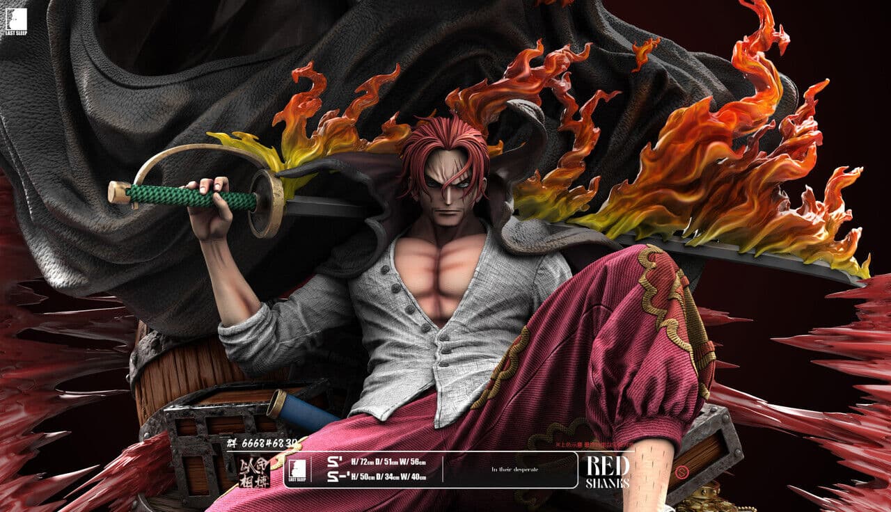 One Piece Last Sleep Shanks Red Hair Resin Statue