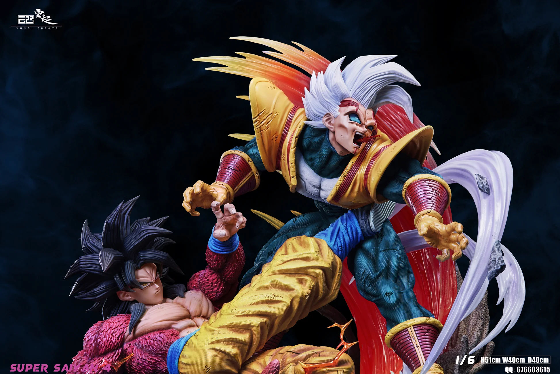 Dragon Ball YunQi Studio Goku SS4 vs Baby Vegeta Resin Statue