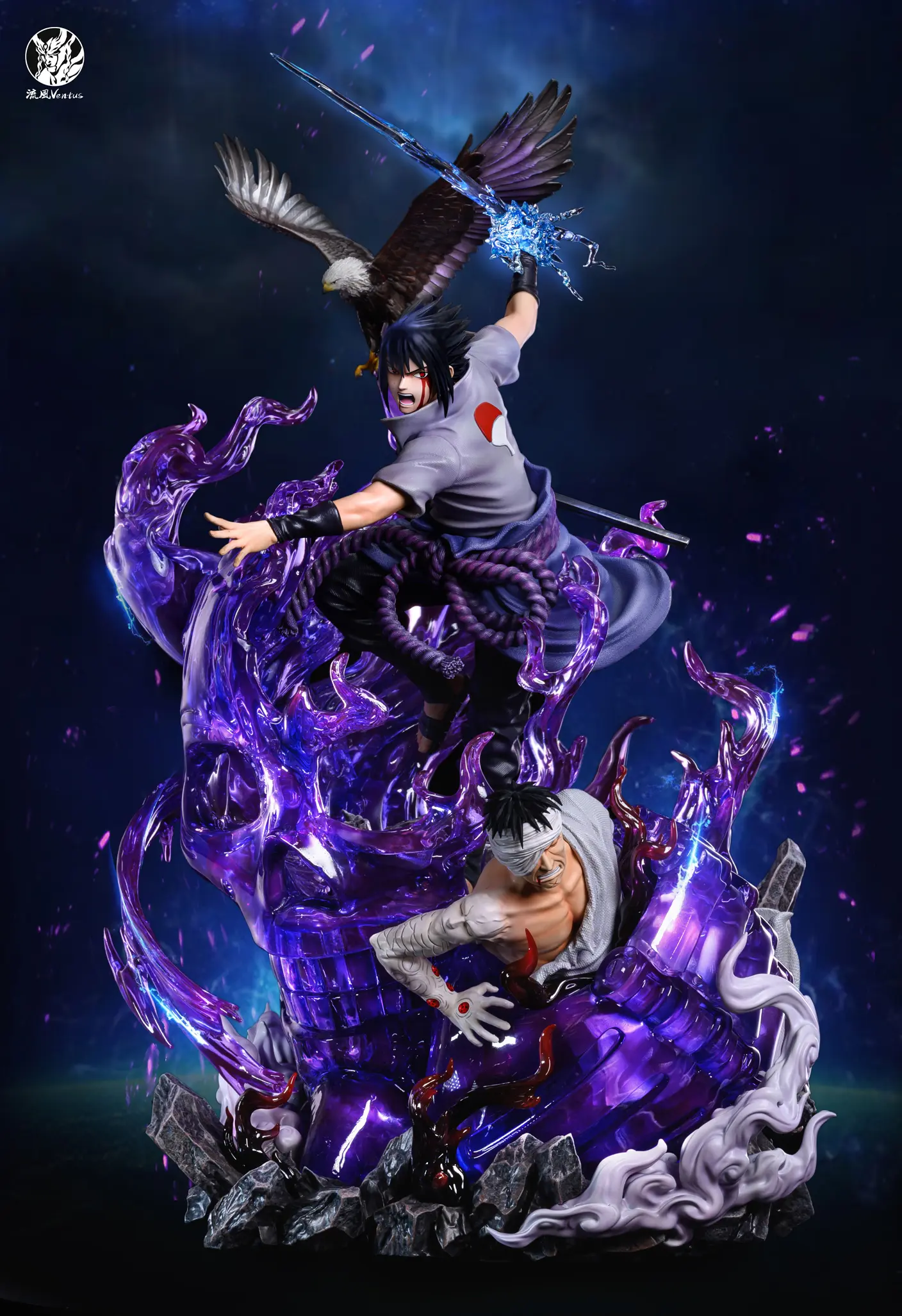 Naruto Burning Wind Ventus Itachi e Sasuke Resin Statue