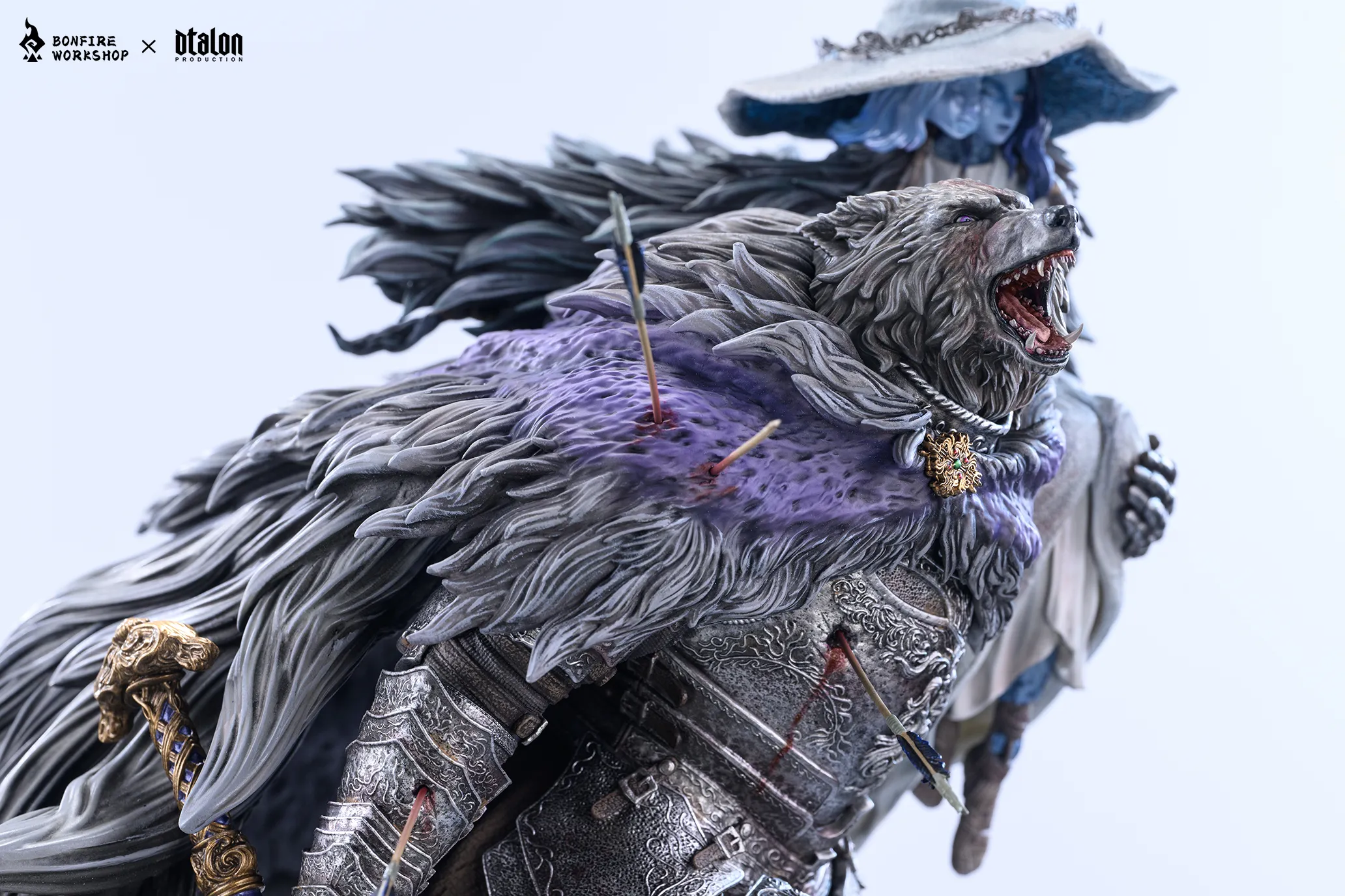 Elden Ring Bonfire x Dtalon Studio Ranni x Blaidd Wolf and Lunar Princess Resin Statue