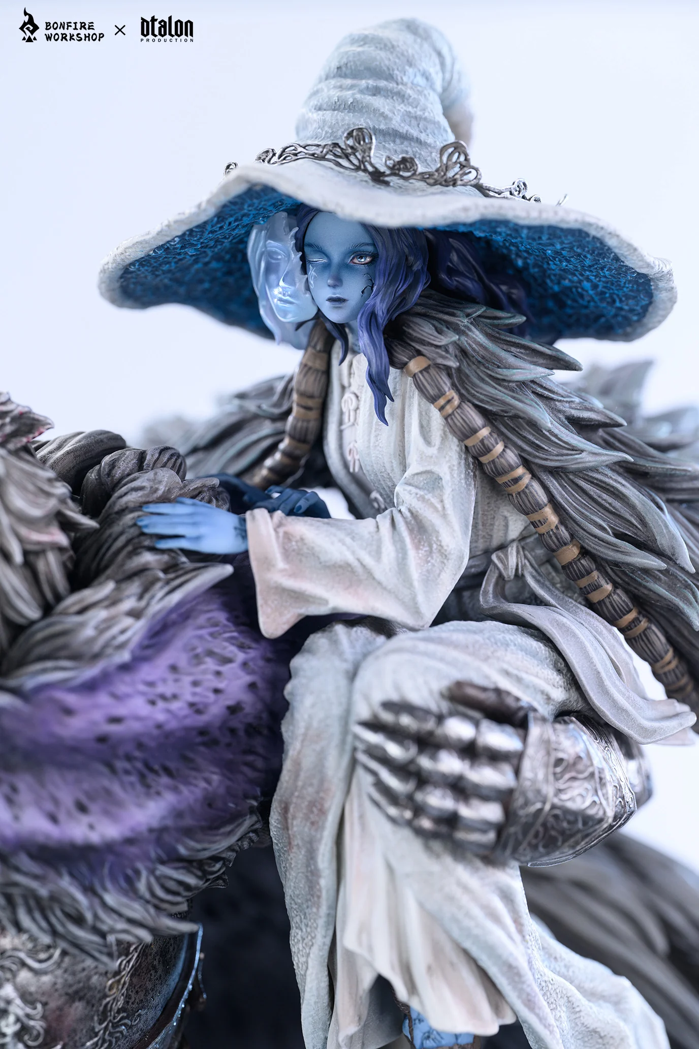 Elden Ring Bonfire x Dtalon Studio Ranni x Blaidd Wolf and Lunar Princess Resin Statue