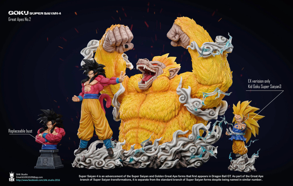 SHK Studio - Dragon Ball Z NO.2 GOKU Super Saiyan 4 EX Resin Statue