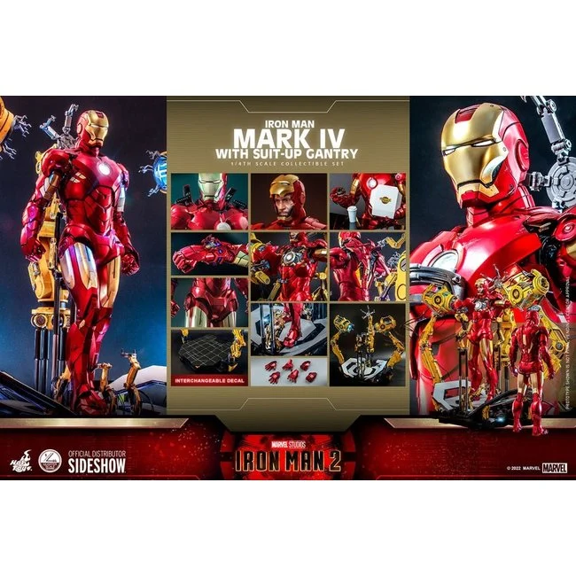 Hot Toys Iron Man 2 Action Figure 1/4 Iron Man Mark IV with Suit-Up Gantry 