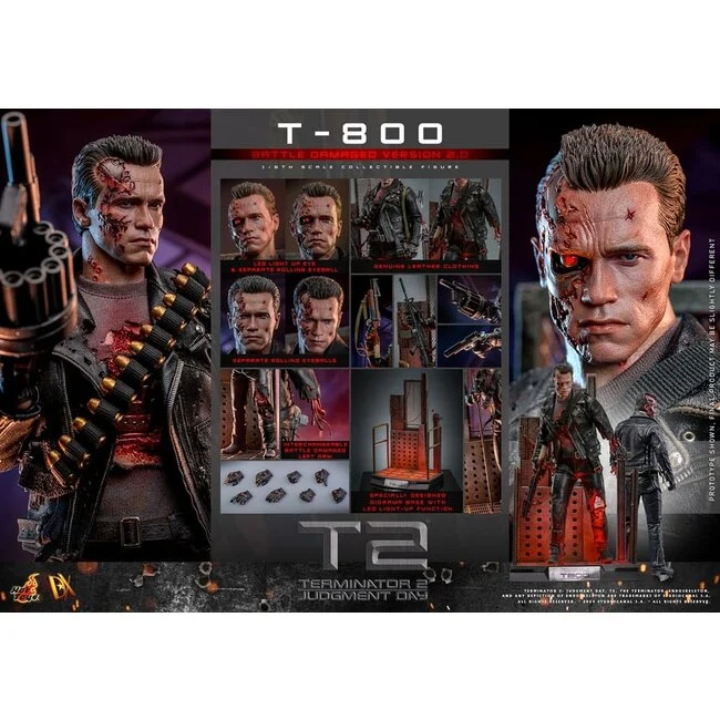 Terminator 2 Movie Masterpiece Action Figure 1/6 T-800 Battle Damaged Version 2.0