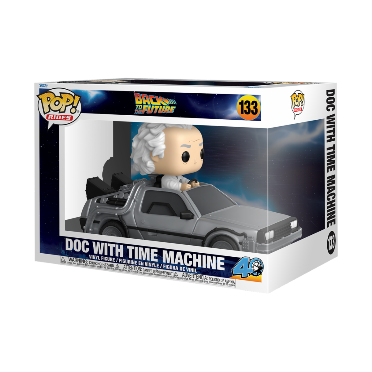 BACK TO THE FUTURE - POP FUNKO RIDE DELUXE VINYL FIGURE 133 DOC W/TIME MACHINE 15CM