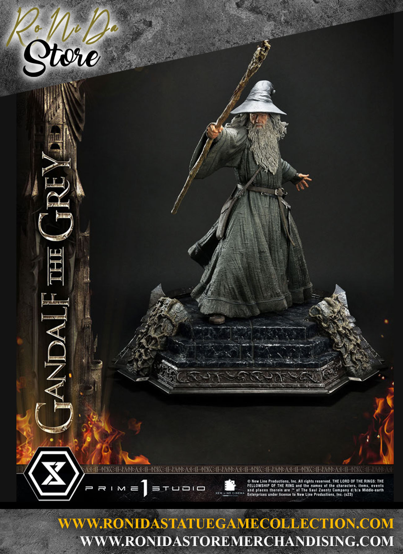 Prime 1 Studio Gandalf the Grey Lord of the Rings Resin Statue 1/4 Il signore degli Anelli