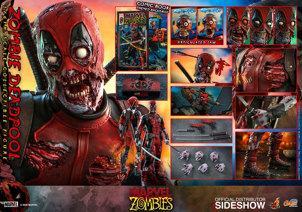 Hot Toys Marvel Zombies Comic Masterpiece Action Figure 1/6 Zombie Deadpool 