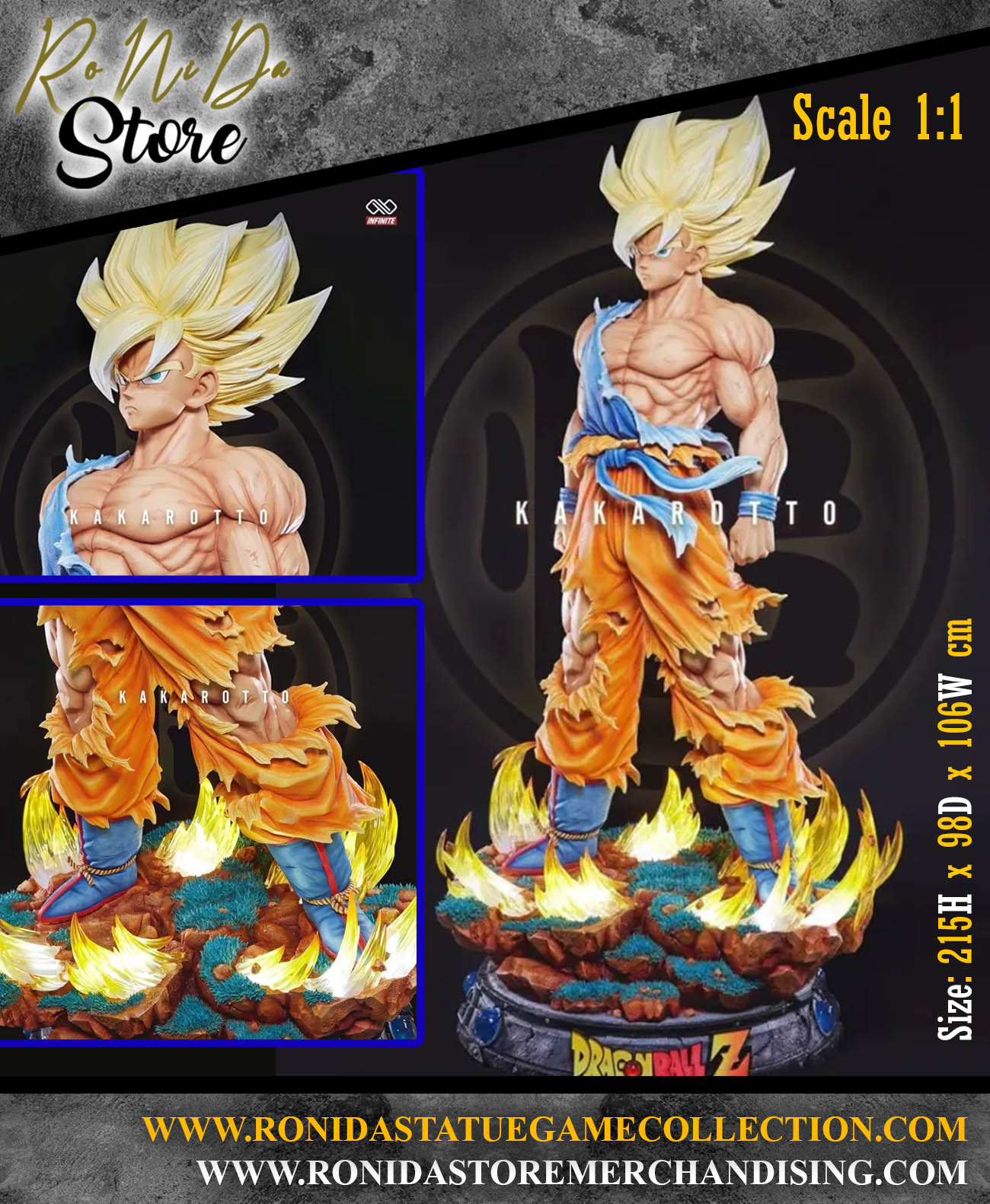 Infinite Studio SSJ Goku & SSJ Vegeta Dragon Ball Z -  1/1 Resin Statue Life Size