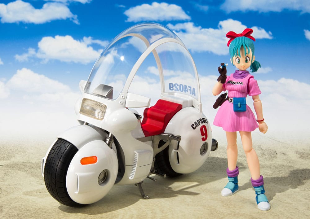 Bandai Dragon Ball S.H. Figuarts Vehicle with Figure Bulma's Motorcycle Hoipoi Capsule No. 9 17 cm