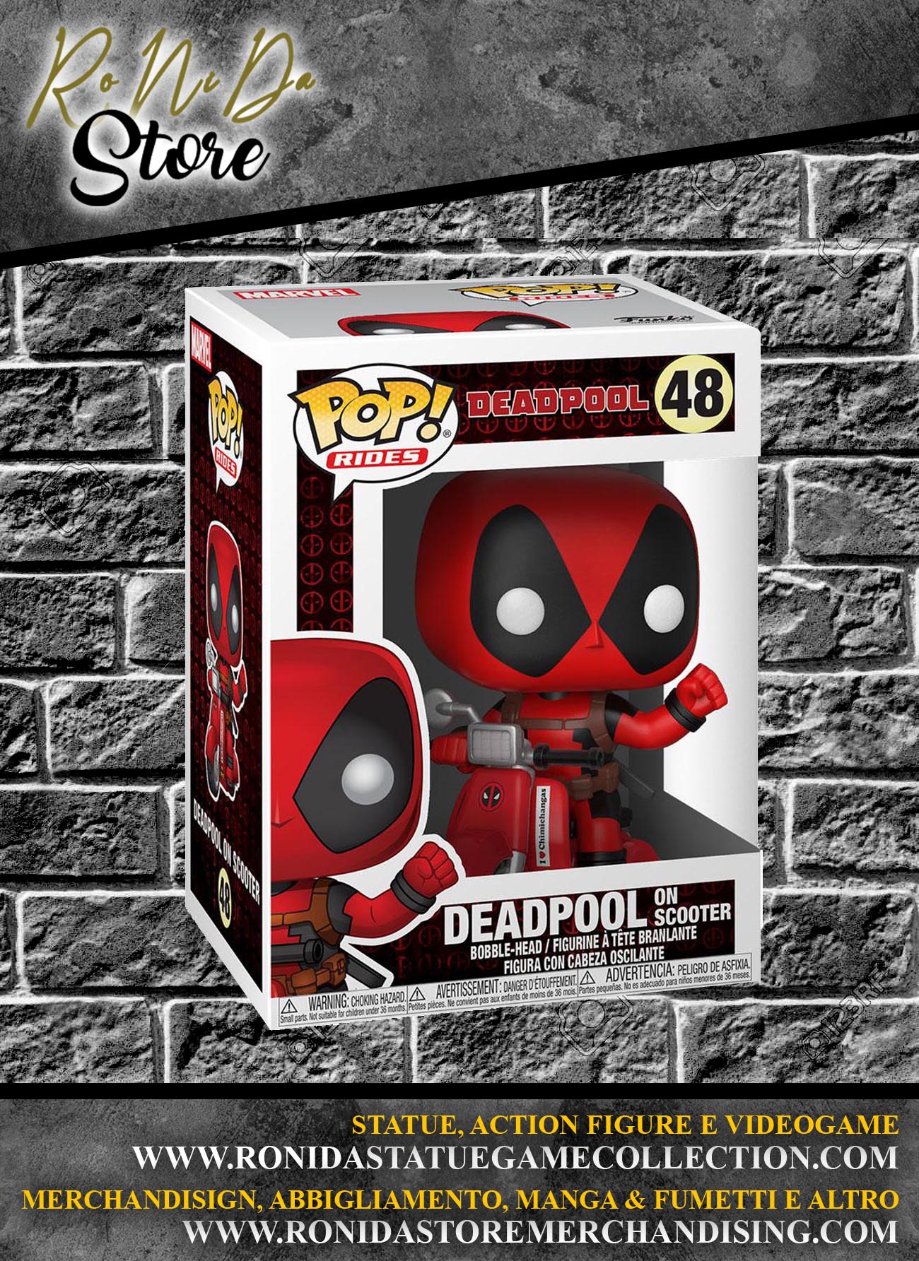 Deadpool Funko POP! Rides Vinyl Figure Deadpool & Scooter 48