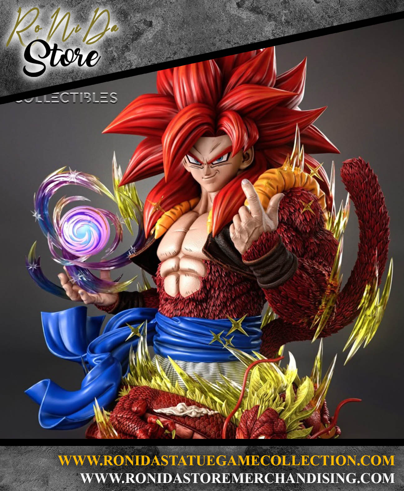 KD Collectibles Gogeta Dragon Ball 1/1 Bust Resin Statue
