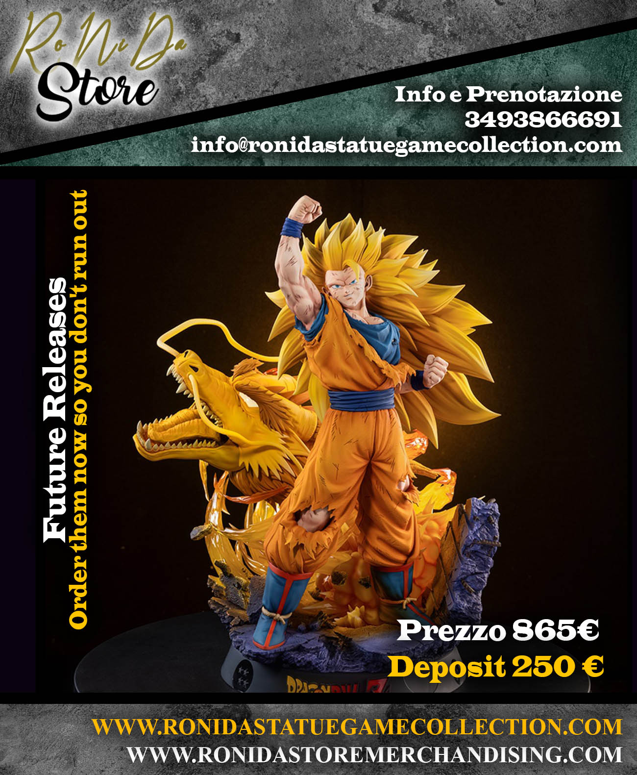 Tsume Bijutsu - Son Goku SUper Saiyan 3 Movie Collection Dragon Ball Z 1:4 Resin Statue