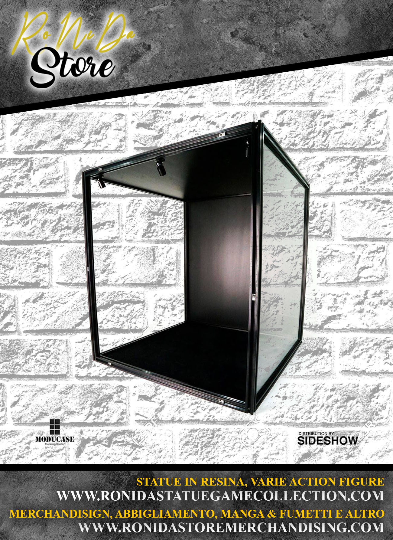 Moducase Acrylic Display Case with Lighting DF60 - Dimensions: 65 x 60 x 60 cm