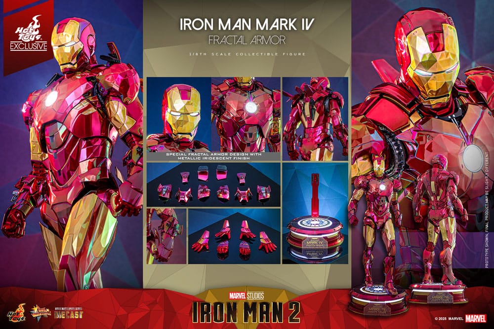 Hot Toys Iron Man Movie Masterpiece Diecast Action Figure 1/6 Iron Man Mark VI (Fractal Armor) Hot Toys Exclusive