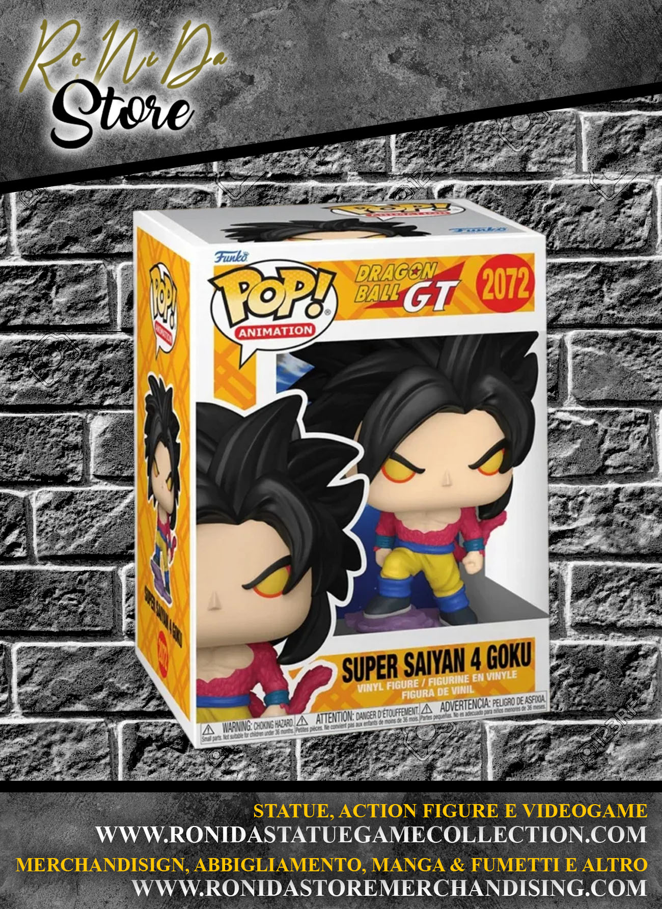DRAGON BALL GT - POP FUNKO SUPER SAIYAN 4 GOKU VINYL FIGURE 2072 