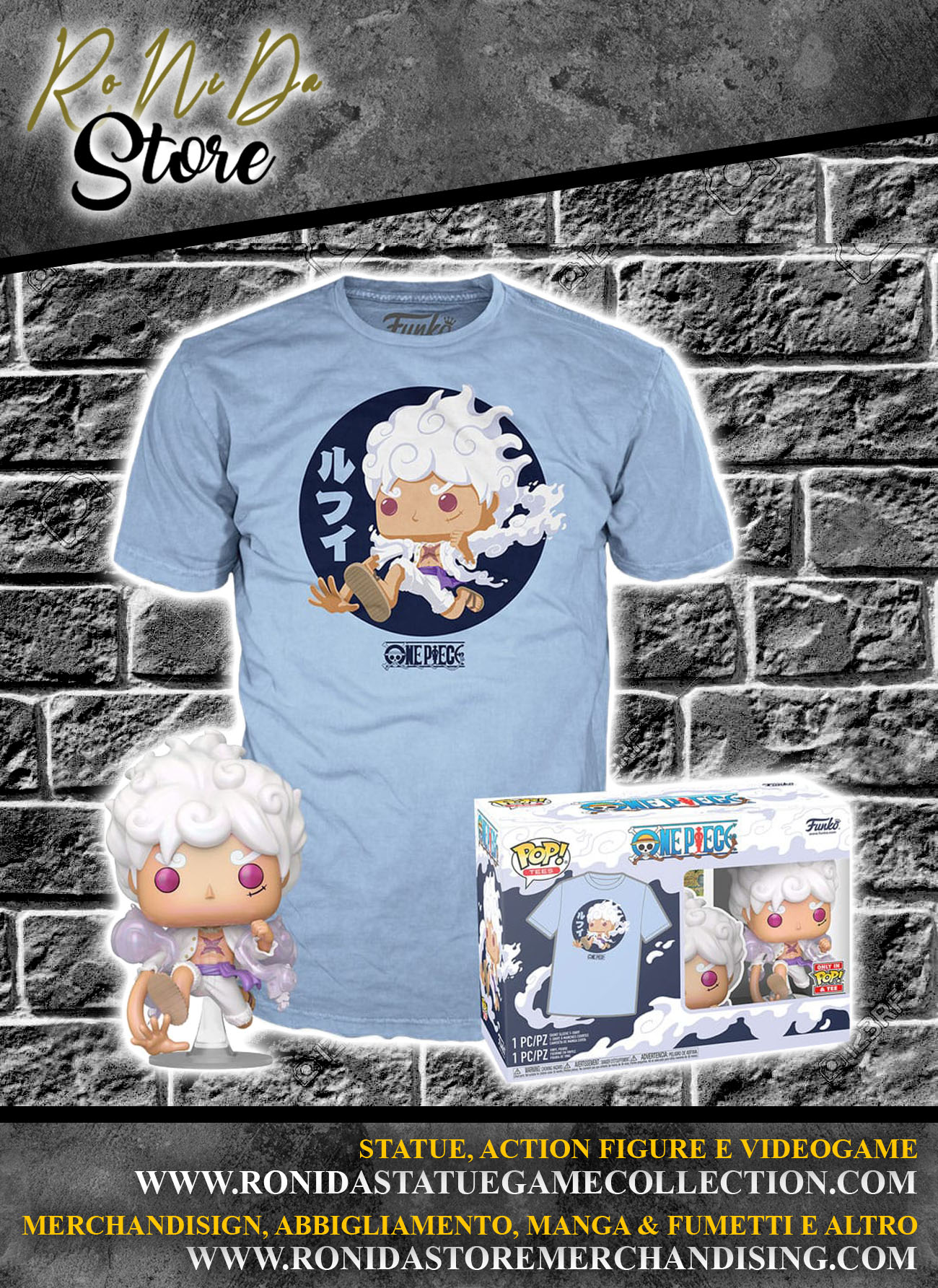 One Piece Funko POP! & Tee Box Luffy Fifth Gear T-shirts One Piece