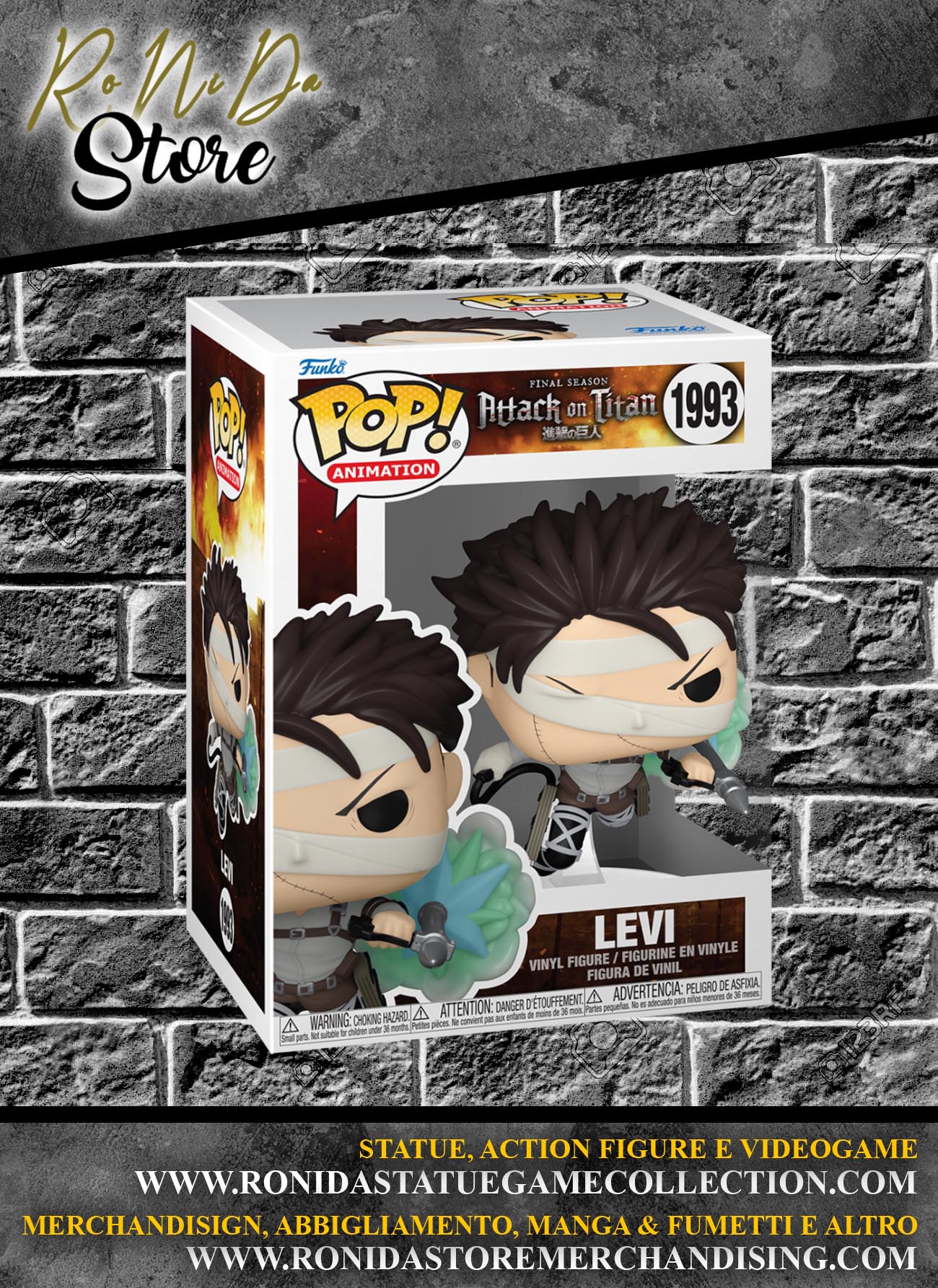 ATTACK ON TITAN - POP FUNKO LEVI (SP-1) VINYL FIGURE 1993 