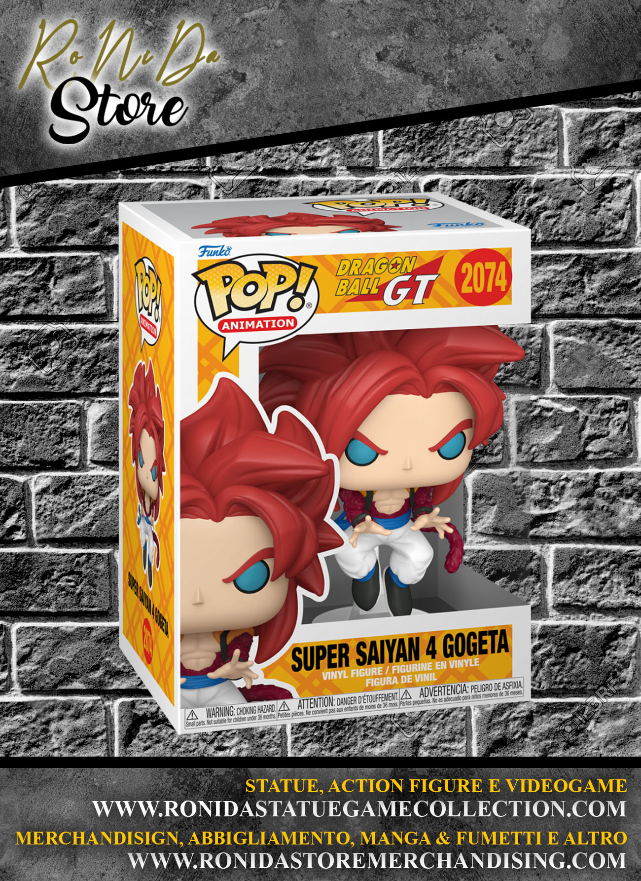DRAGON BALL GT - POP FUNKO SUPER SAIYAN 4 GOGETA VINYL FIGURE 2074 REGULAR 