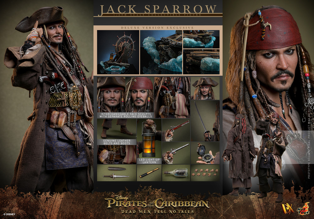 Hot Toys 1/6 Jack Sparrow Pirates of the Caribbean: Dead Men Tell No Tales (Deluxe Version)  DX38