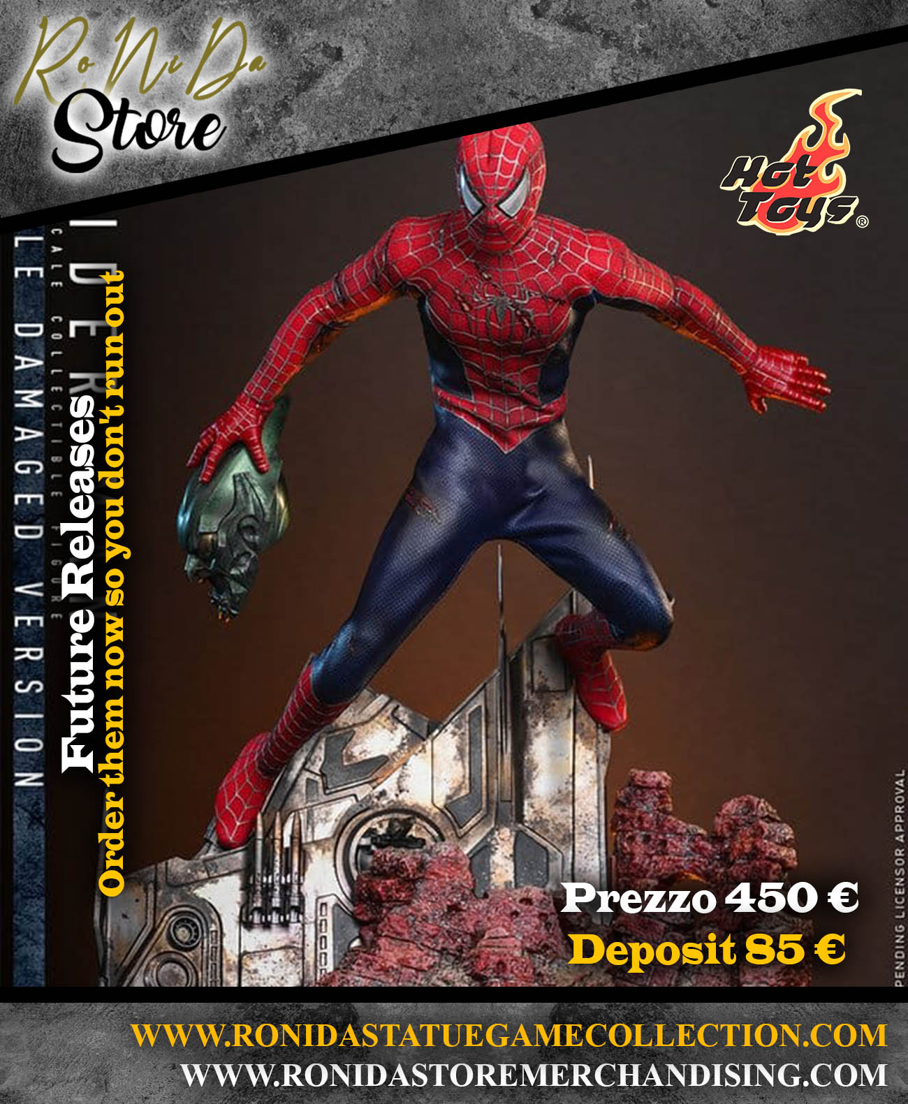 Hot Toys - Spider-Man  (Battle Damaged Version) Movie Masterpiece Action Figure 1/6