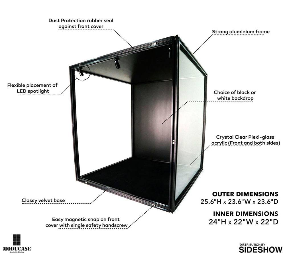 Moducase Acrylic Display Case with Lighting DF60 - Dimensions: 65 x 60 x 60 cm