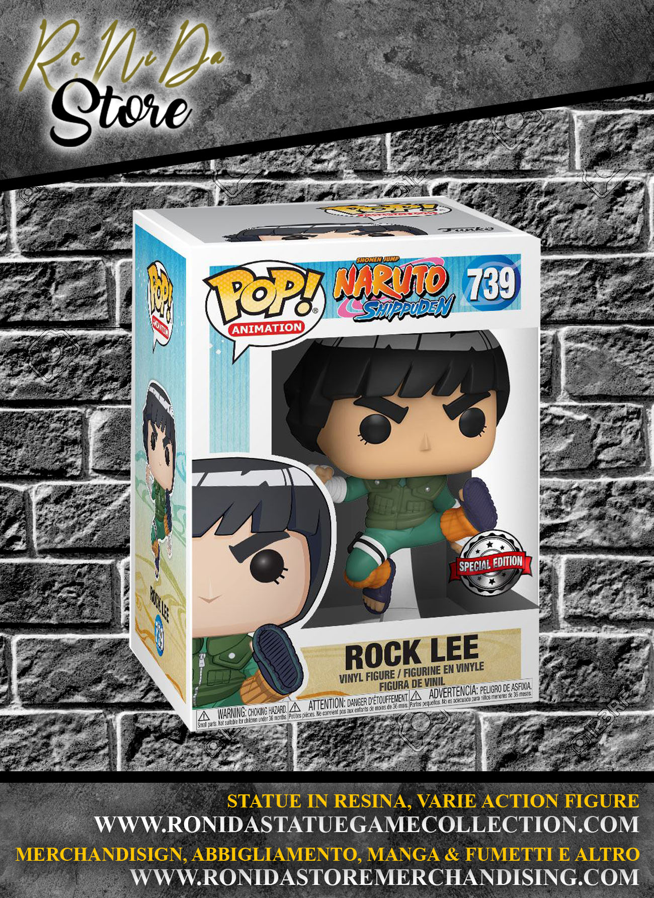 Naruto Funko POP! Rock Lee Animation Vinyl Figure 739