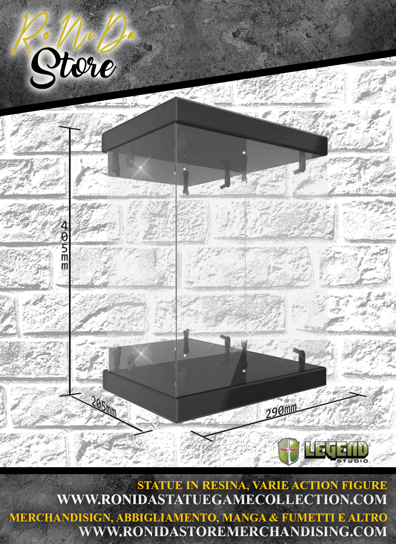 Legend Studio Master Light House Acrylic Display Case with Lighting for 1/6 Action Figures (black)