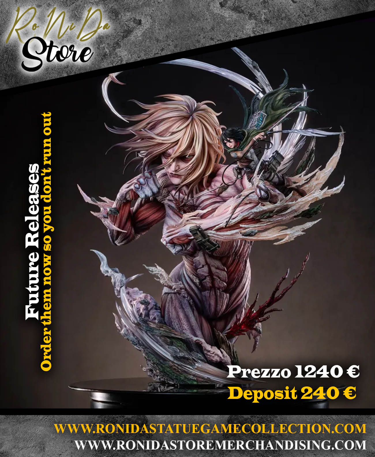 Hertz Studio - Ennie Female Titan and Mikasa - Attack on Titan - Resin Statue 1:6 