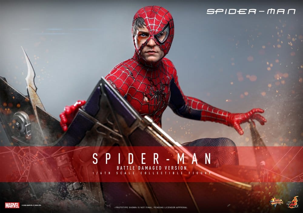 Hot Toys - Spider-Man  (Battle Damaged Version) Movie Masterpiece Action Figure 1/6