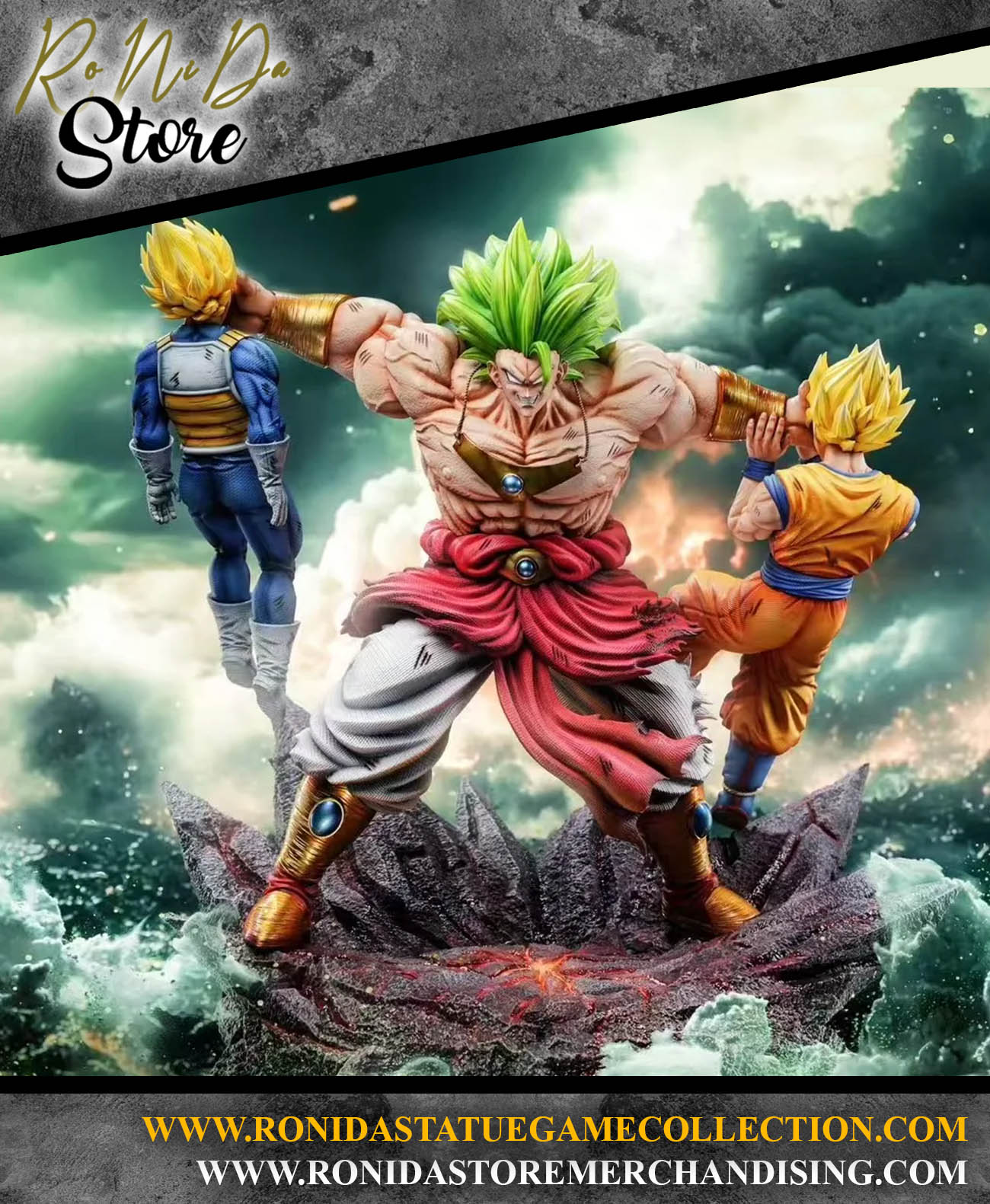 Yi Shou Studio - Broly VS Goku & Vegeta Dragon Ball - 1/4 Statue