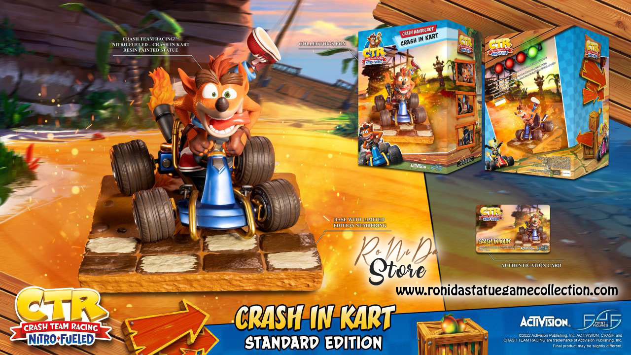 First 4 figures Crash Team Racing Nitro Crash Kart St Resin Statue 