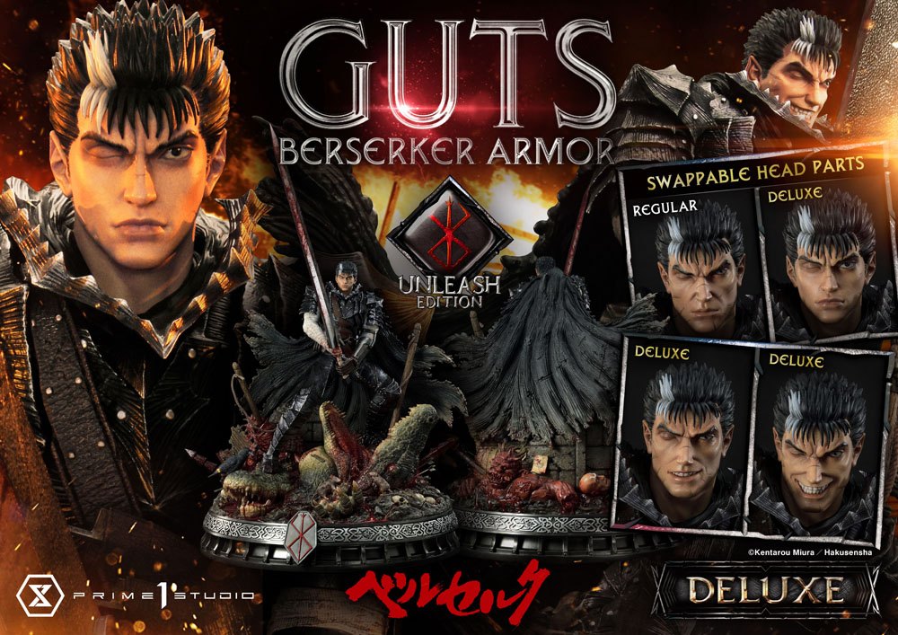 Prime 1 Studio 1/4 Guts, Berserker Armor favorite Unleash Edition Deluxe Version Resin Statue
