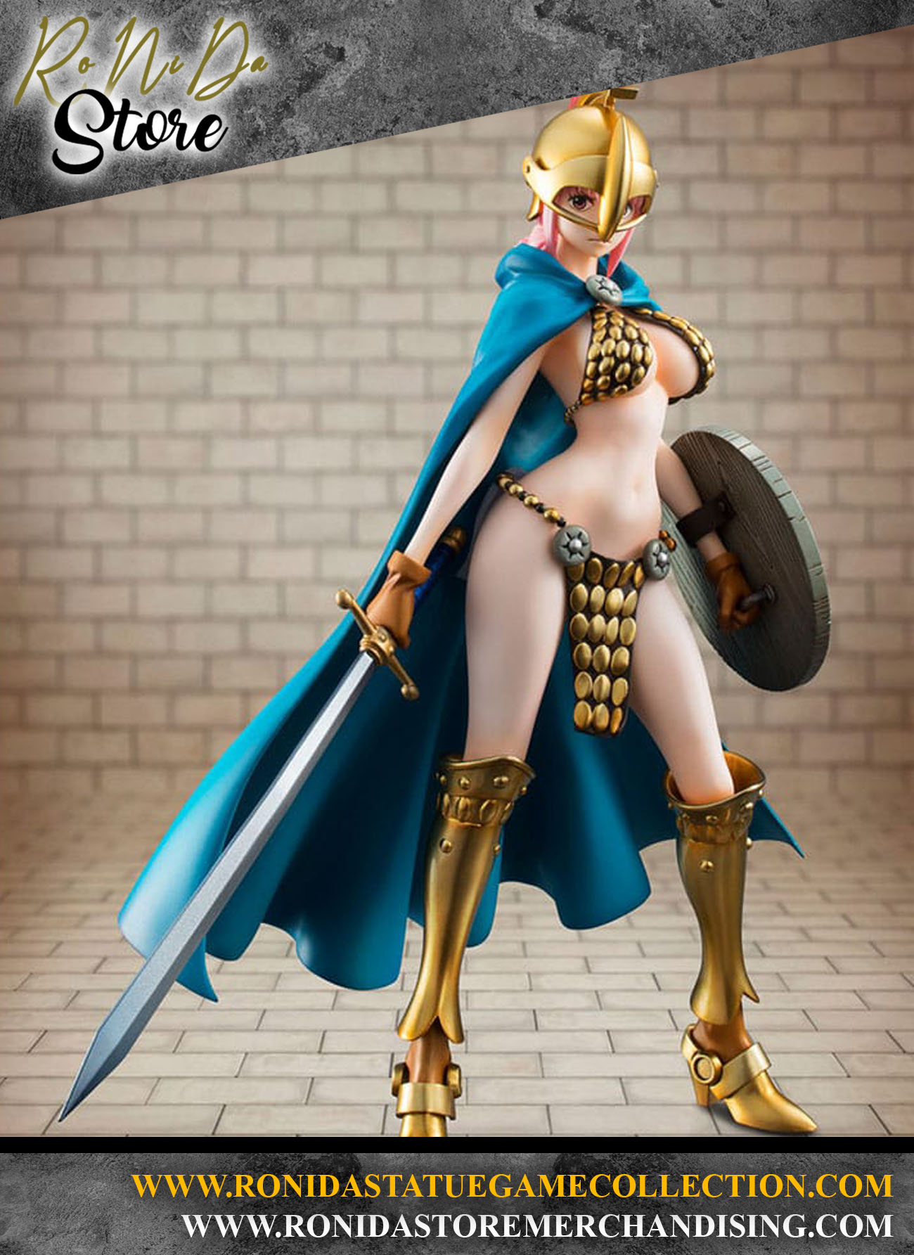 Megahouse One Piece P.O.P Gladiator Rebecca Sailing Again Limited Reprint PVC Statue 