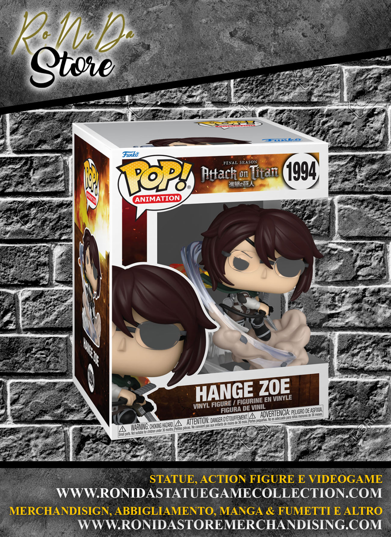 ATTACK ON TITAN - POP FUNKO HANGE ZOE PREMIUM VINYL FIGURE 1994 