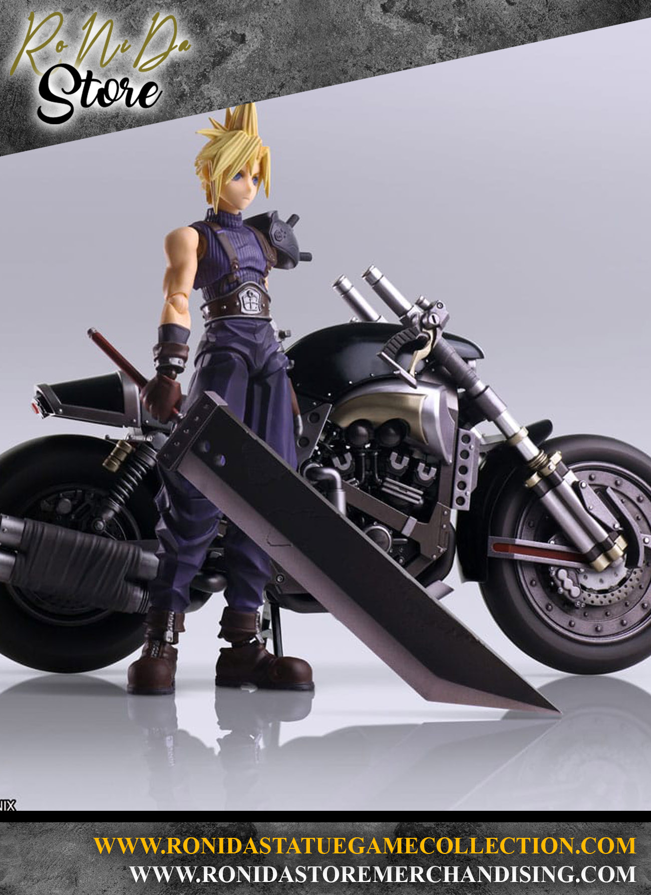 Square Enix Vehicle Cloud Strife & Hardy-Daytona Final Fantasy VII Bring Arts Action Figure