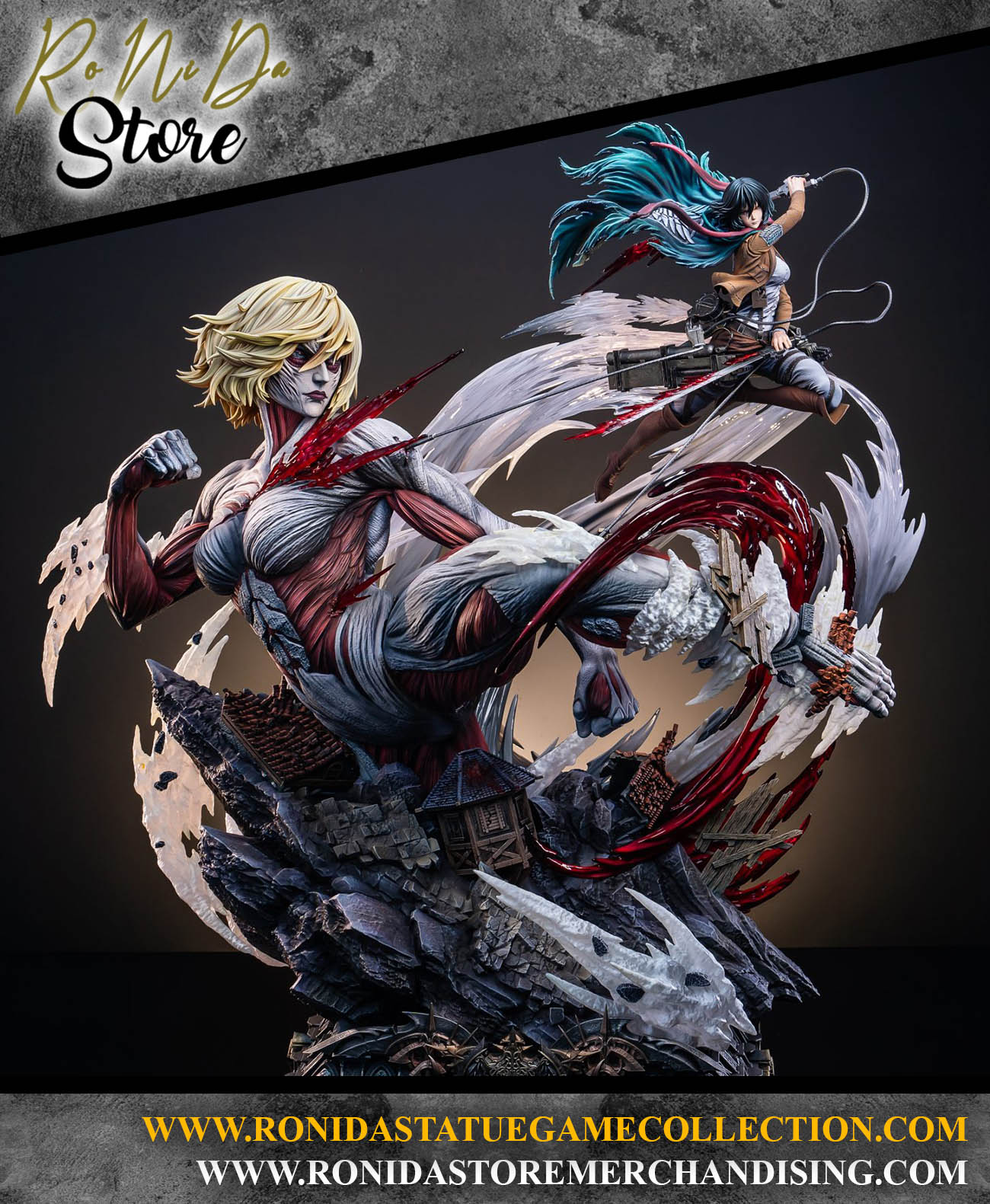 Hertz Studio - Attack on Titan Mikasa·Ackerman VS The Female Titan Statue