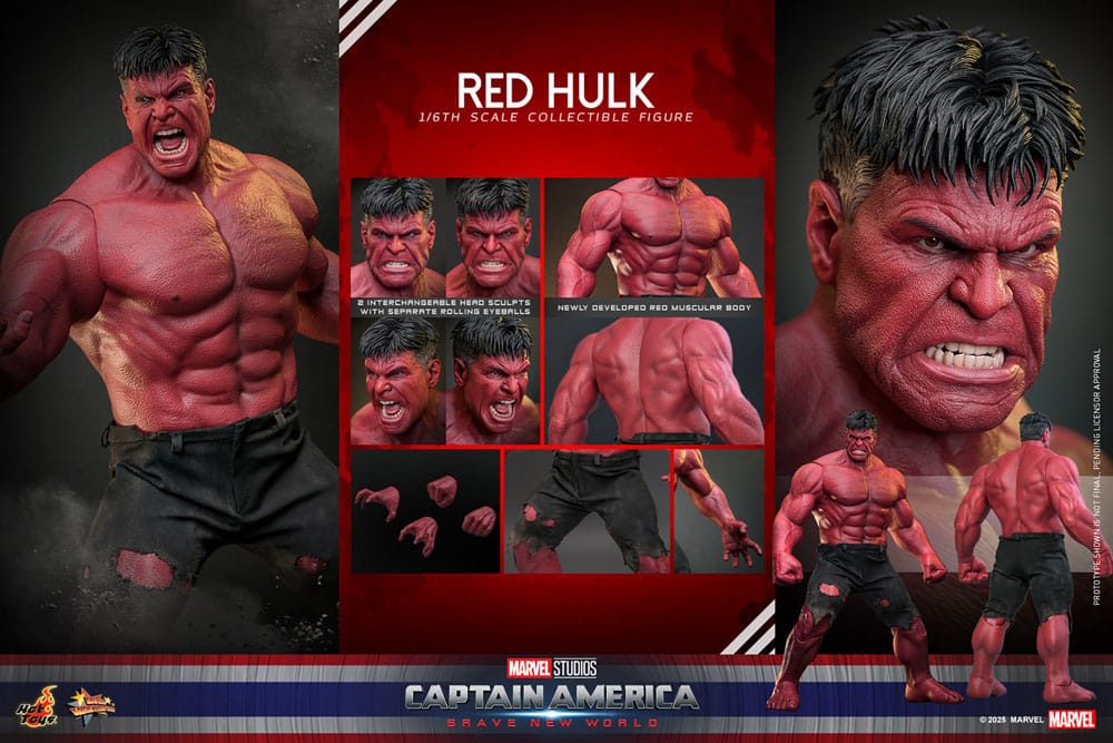 Hot Toys Red Hulk Captain America: Brave New World Movie Masterpiece Action Figure 1/6