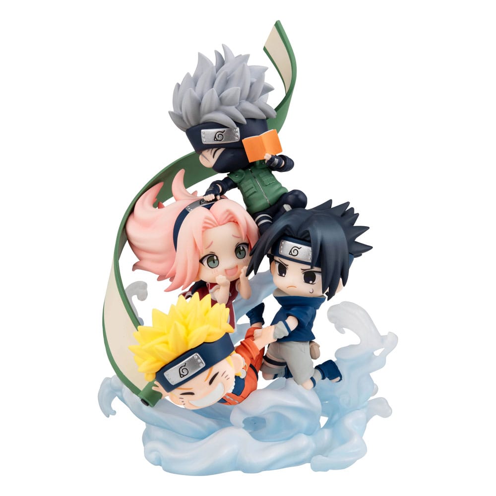 Megahouse Team 7 Naruto Shippuden FigUnity PVC Mini Statue Gather here,13 cm