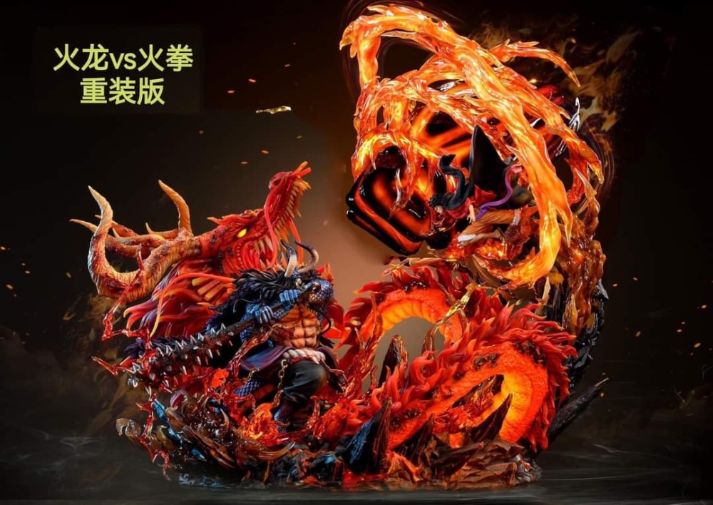 One Piece Ventus Studio Red Kaido VS Red Rock Luffy Resin Statue
