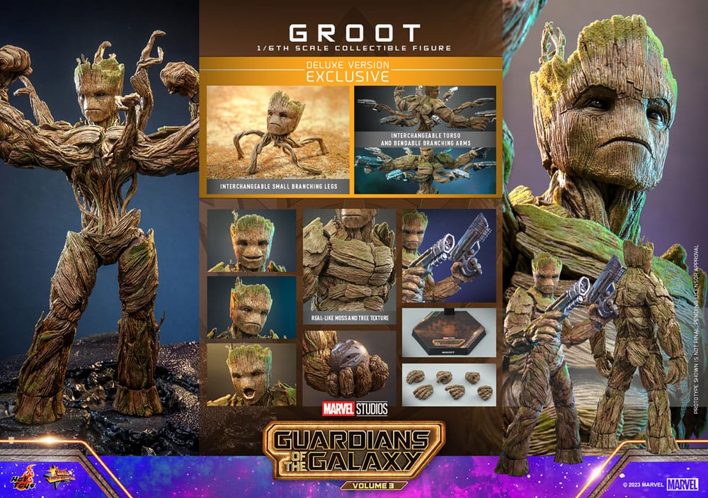 Hot Toys Guardians of the Galaxy Vol. 3 Action Figure 1/6 Groot (Deluxe Version)