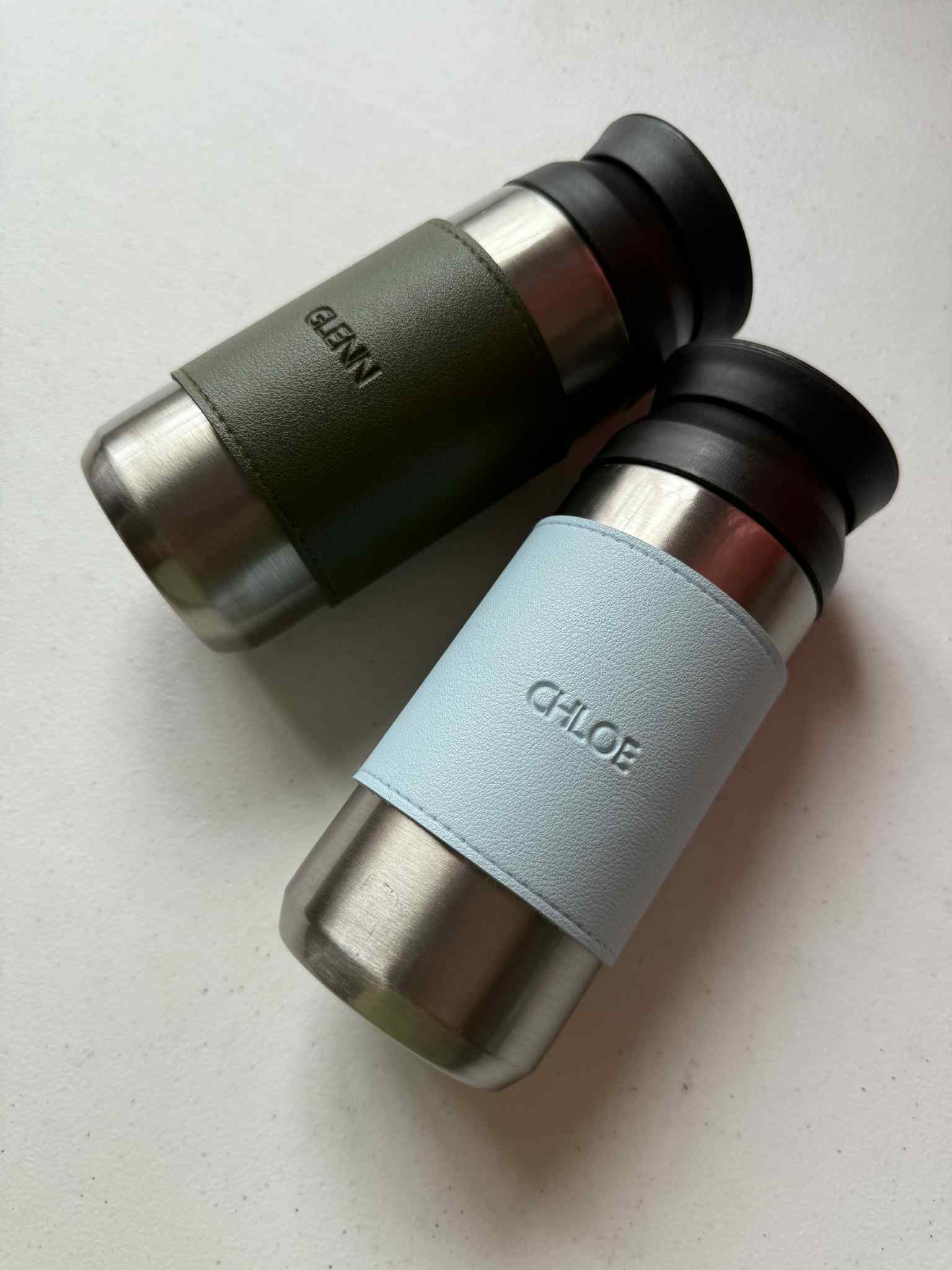 Tumbler w/ Leather Sleeves